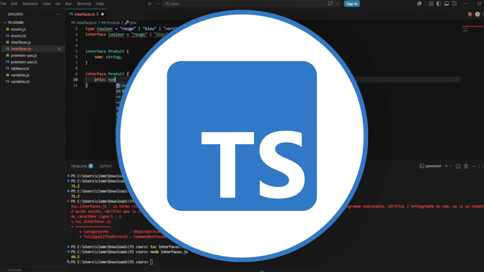 Apprendre TypeScript : types, interfaces et génériques pour fiabiliser votre code JavaScript – illustration TypeScript